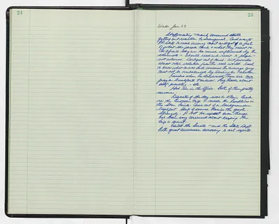 Handwritten journal entry for January 29, 1969