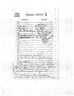 Lyndon Johnson's 1958 Desk Diary, beginning 8/6/1958