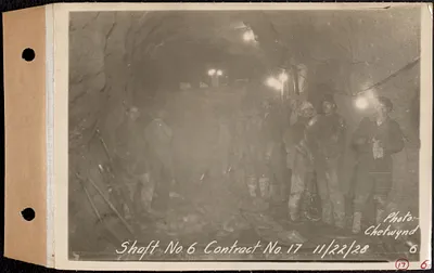 Contract No. 17, West Portion, Wachusett-Coldbrook Tunnel, Rutland, Oakham, Barre, Shaft 6, Rutland, Mass., Nov. 22, 1928