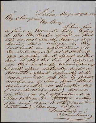 Letter from Charles Lenox Remond, Salem, [Massachusetts], to Samuel May, 1852 August 26