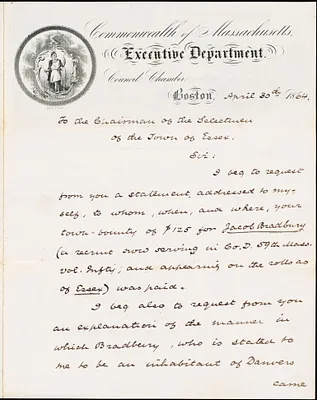 Civil War bounty collection, enlistment dispute