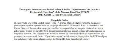 Department of the Interior - Presidential Objectives