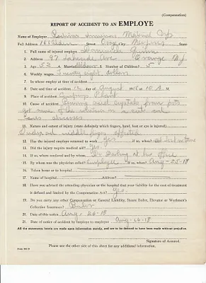 Accident report, August 12, 1918