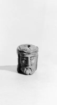 Prayer Bead from a Rosary or Chaplet, with Christ and Death