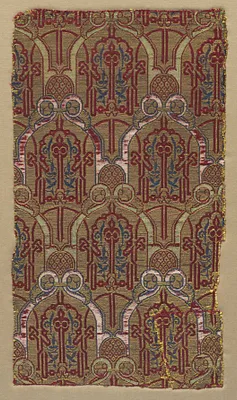 Fragment with palmette arches with Alhambra wall pattern