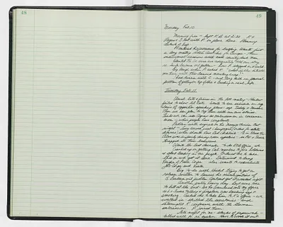 Handwritten journal entry for February 10, 1969-February 11, 1969