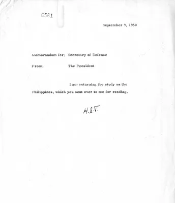 Correspondence Between President Harry S. Truman and Secretary of Defense Louis Johnson