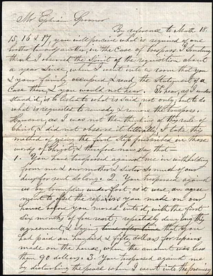 James Spooner to Ephraim Spooner March 11 1860