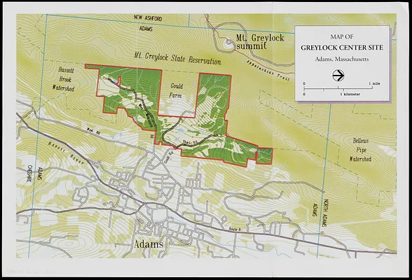 Map of Greylock center site, Adams, Massachusetts