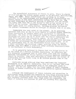 Memorandum Regarding France