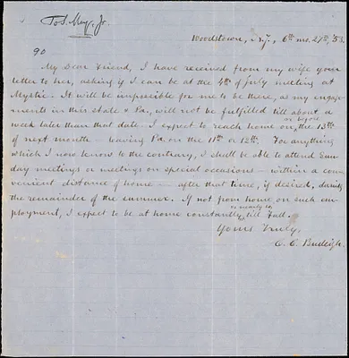 Letter from Charles Calistus Burleigh, Woodstown, N[ew] J[ersey], to Samuel May, [18]53 [June] 27th