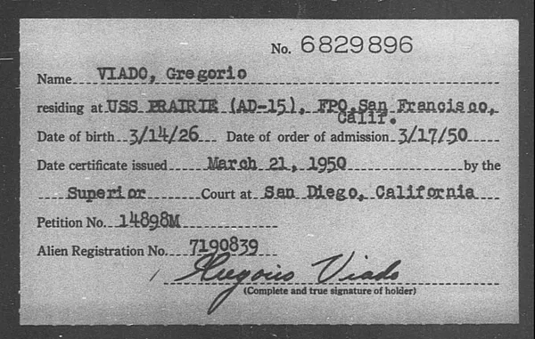 Viado, Gregorio - 1950