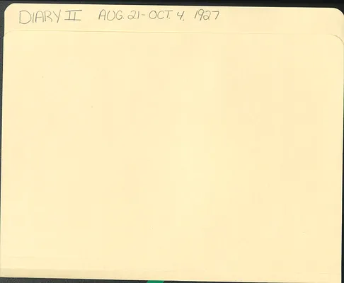 Diary II Aug. 21 - Oct. 4, 1927
