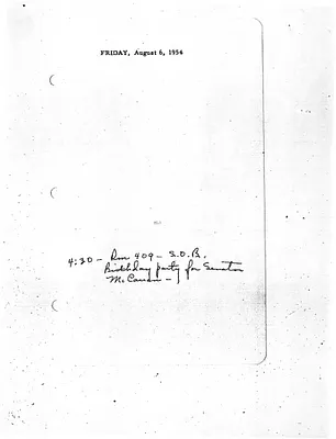 Lyndon Johnson's 1954 Desk Diary I, beginning 8/6/1954