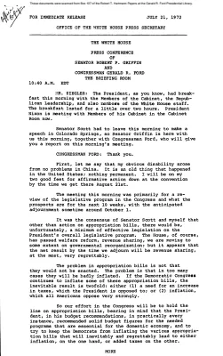 White House - Congressional Leadership Meeting, 7/21/72