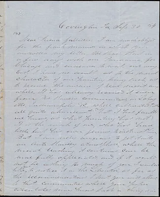 Letter from J. Lamborn, Covington, Iowa, to William Lloyd Garrison, Sep[tember] 30. [18]54