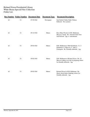 WHSF: Returned, 62-32