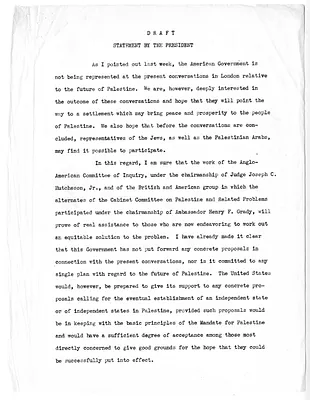 Draft Statement by President Harry S. Truman