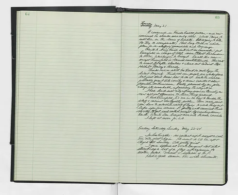 Handwritten journal entry for May 21, 1970-May 24, 1970