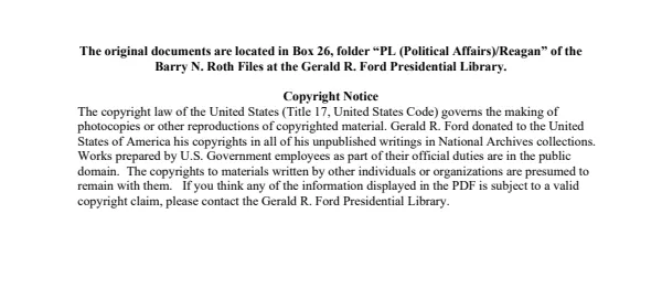 PL (Political Affairs)/Reagan