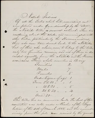 Report- Natick Indians