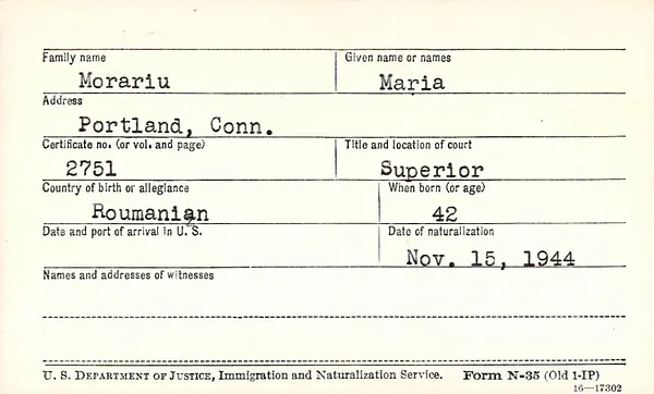 Naturalization Index, Middlesex Superior Court, 1844-1955, Morariu-Press