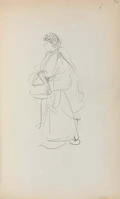 Italian Sketchbook: Standing Woman Holding a Satchel (page 56)
