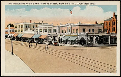 Massachusetts Avenue and Medford Street, Near fire hall. Arlington, Mass.