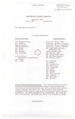 Minutes of Cabinet Meeting
