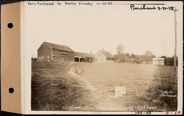 Frank and Anna Izzi, house and barn, Coldbrook, Oakham, Mass., Jun. 4, 1928