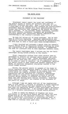 Presidential statement on inefficient Federal regulation [Ford Speech or Statement]