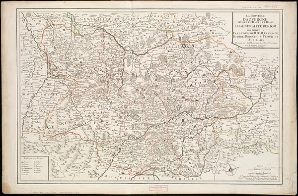La province d'Auvergne divisée en haute et basse