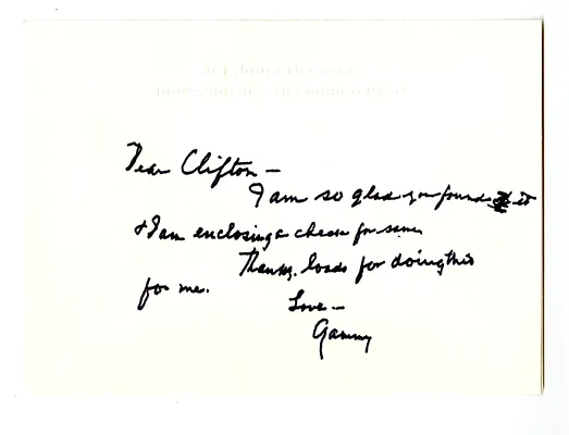 Letter from Bess W. Truman to E. Clifton Daniel, Jr.