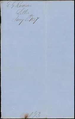 E. G. Rawson to W. A. Harrington, 5 January 1857