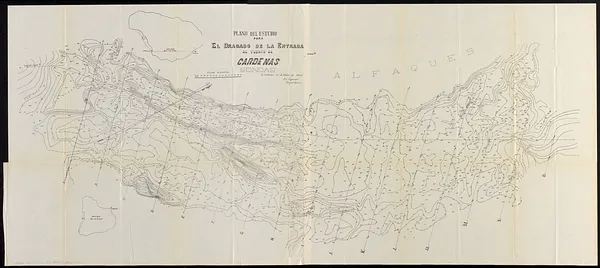 Plano del estudio para el dragado de la entrada al Puerto de Cardenas sondas