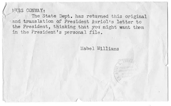 Letter from President of France Vincent Auriol to President Harry S. Truman, with Related Material