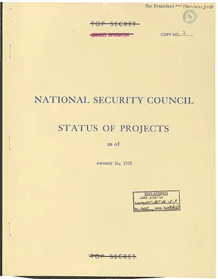 Report, National Security Council Status of Projects