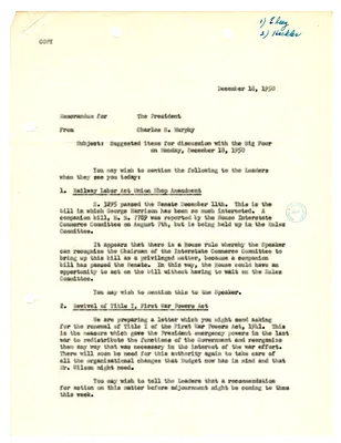 Memorandum from Charles Murphy to President Harry S. Truman