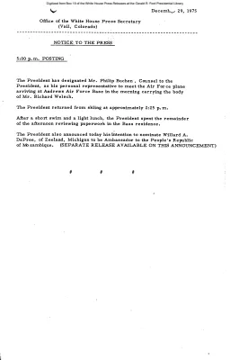 5:00 p.m. Posting [Notice to Press]