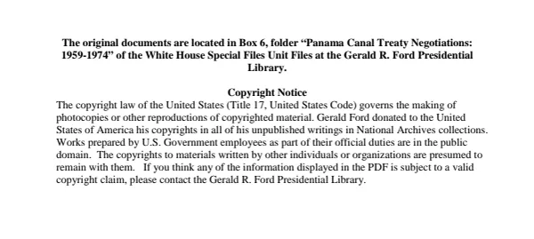 Panama Canal Treaty Negotiations: 1959-1974