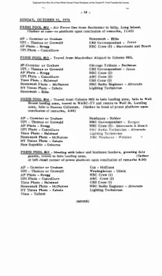 Pools for Sunday, October 31, 1976 [Pool Assignments]