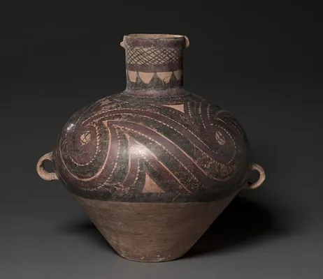 Jar with Curvilinear Designs