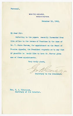Letter from George B. Cortelyou to E. A. Hitchcock