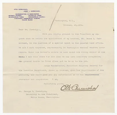 Letter from George B. Cortelyou to E. A. Hitchcock