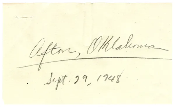 Press Release, Speech of President Harry S. Truman, Afton, Oklahoma