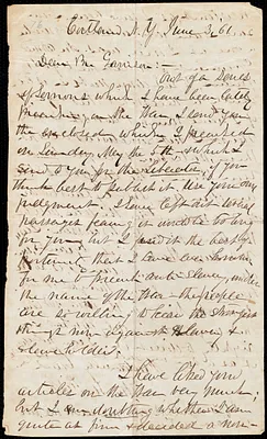 Letter from William Henry Fish, Cortland, [N.Y.], to William Lloyd Garrison, June 3, [18]61