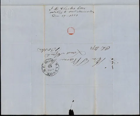 J. R. Clark to Samuel Warner, 19 December 1851