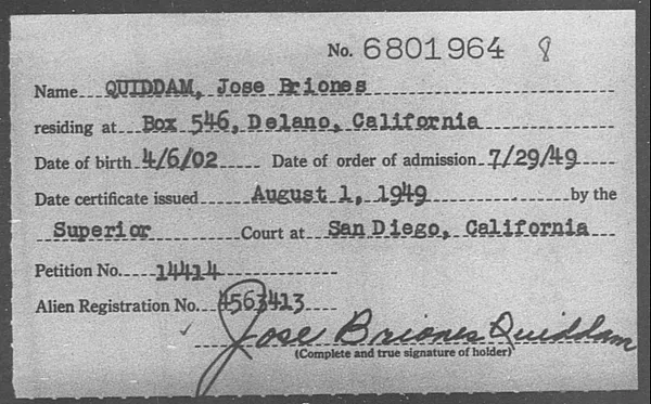 Quiddam, Jose Briones - 1949