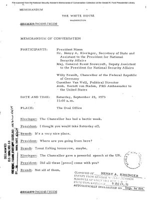 September 29, 1973 - Nixon, Kissinger, FRG Chancellor Willy Brandt