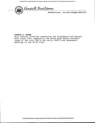 Brown, Arthur G. - Interview, 1/26/80